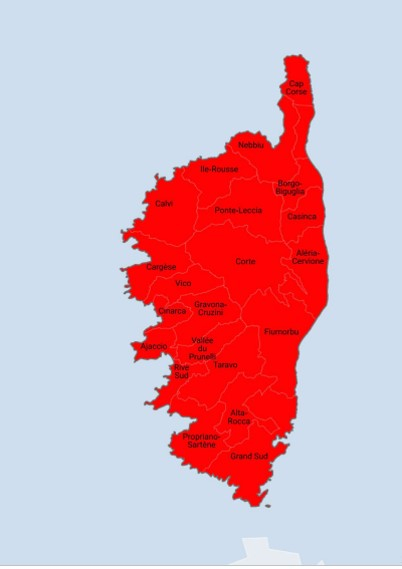 le nouveau zonage pour les IDE en Corse, à compter du 1er mai 2023